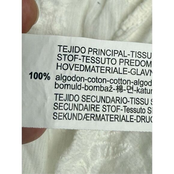 Zara Women’s Bohemian Bodydoll Cotton Embroidered Top Size L Spaghetti Straps - Picture 8 of 11